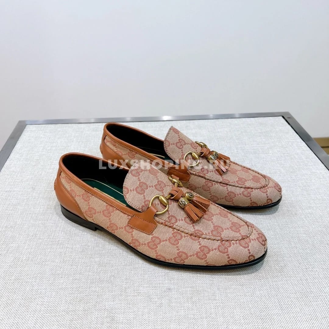 Мокасины Gucci с кисточками коричневые - фото 4