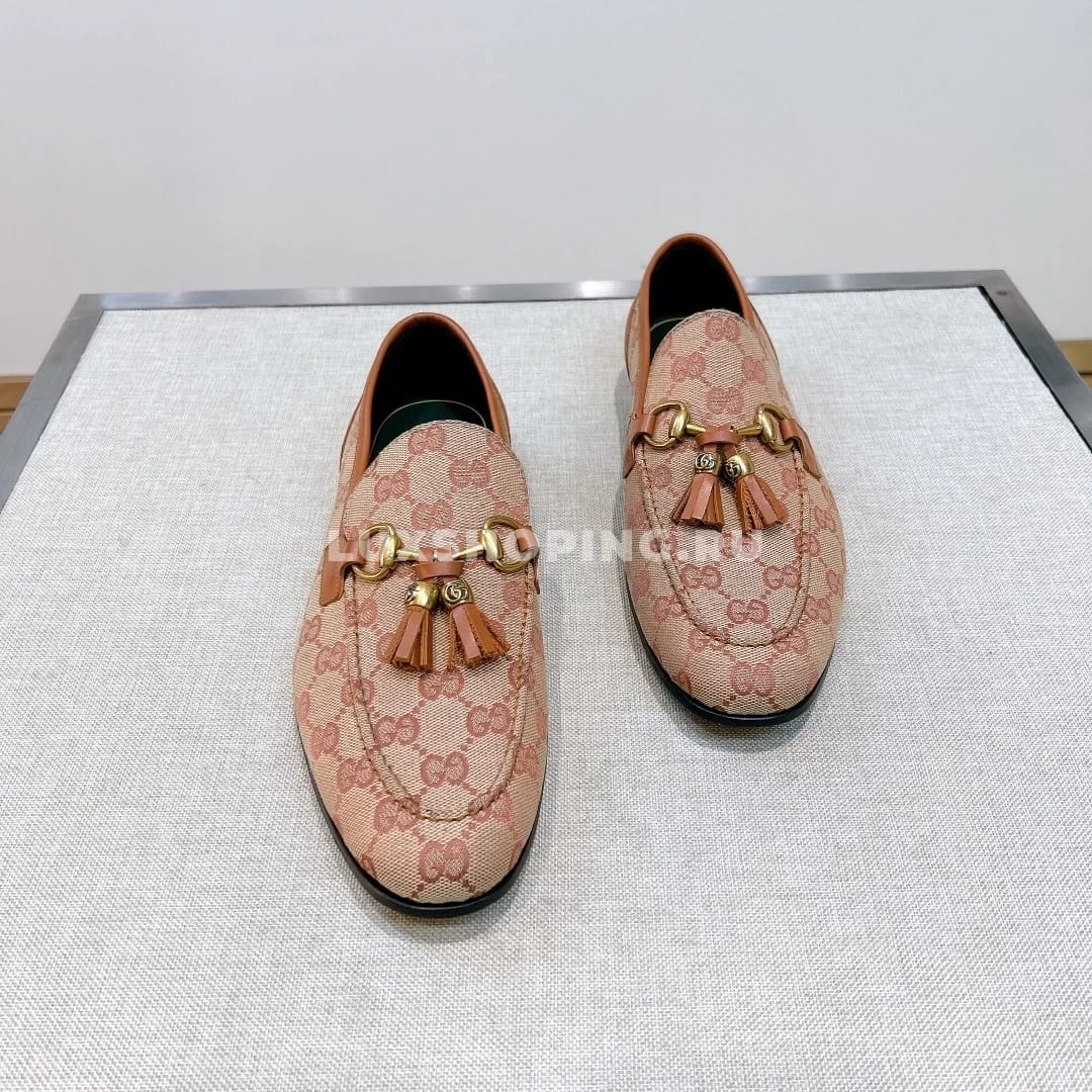 Мокасины Gucci с кисточками коричневые - фото 5