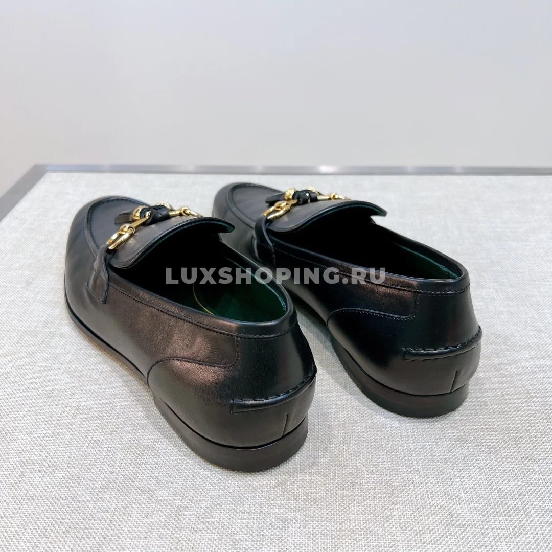 Мокасины Gucci с кисточками кожаные черные - фото 3
