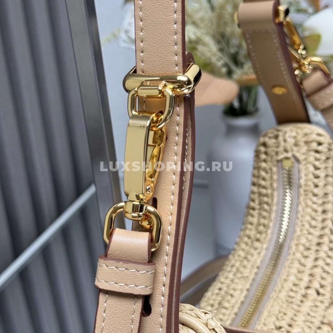 Сумка-луна Prada плетеная из рафии 22,5×18,5×6 см - фото 7