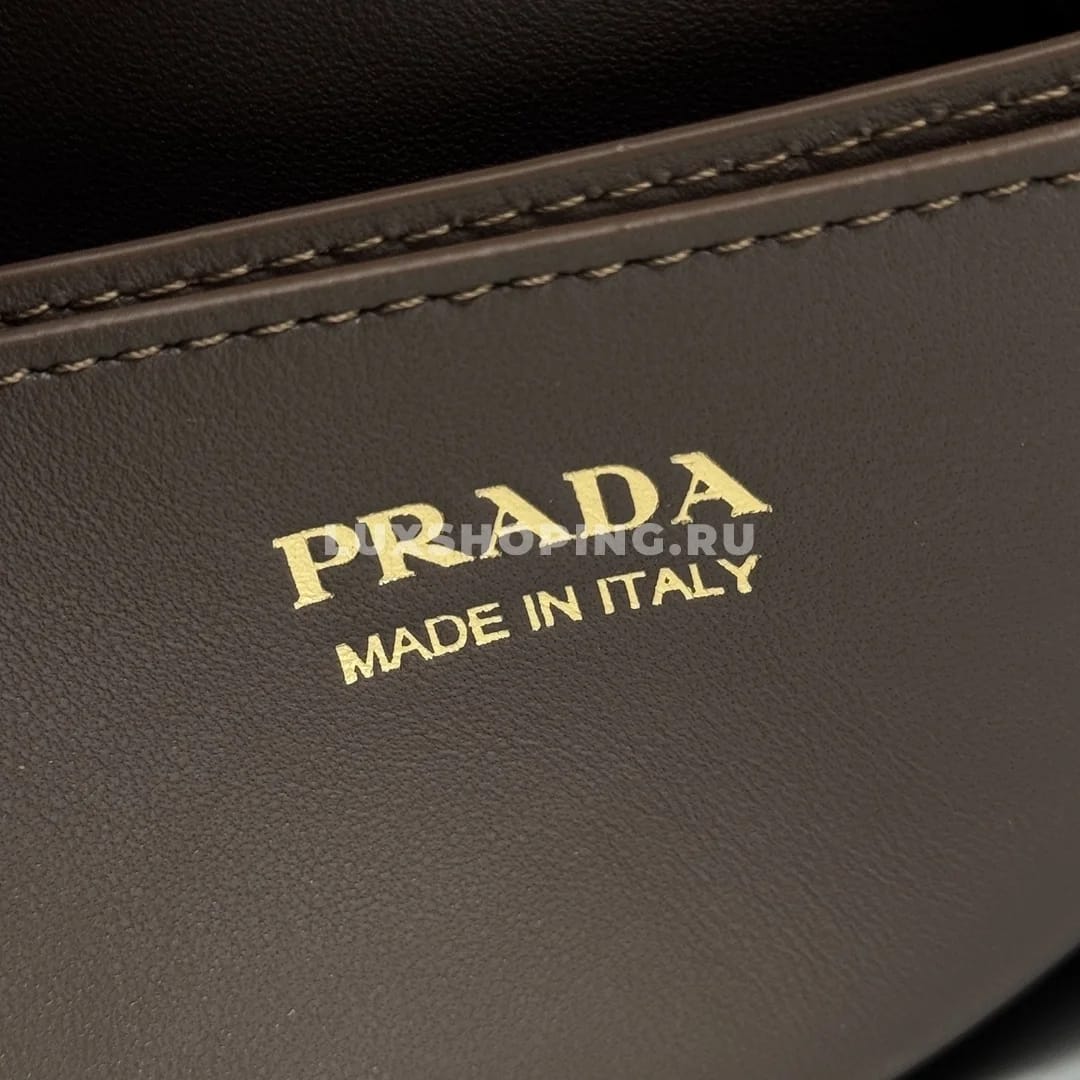 Сумка Prada Buckle коричневая из замши с ремешком 32×23×11 см - фото 5