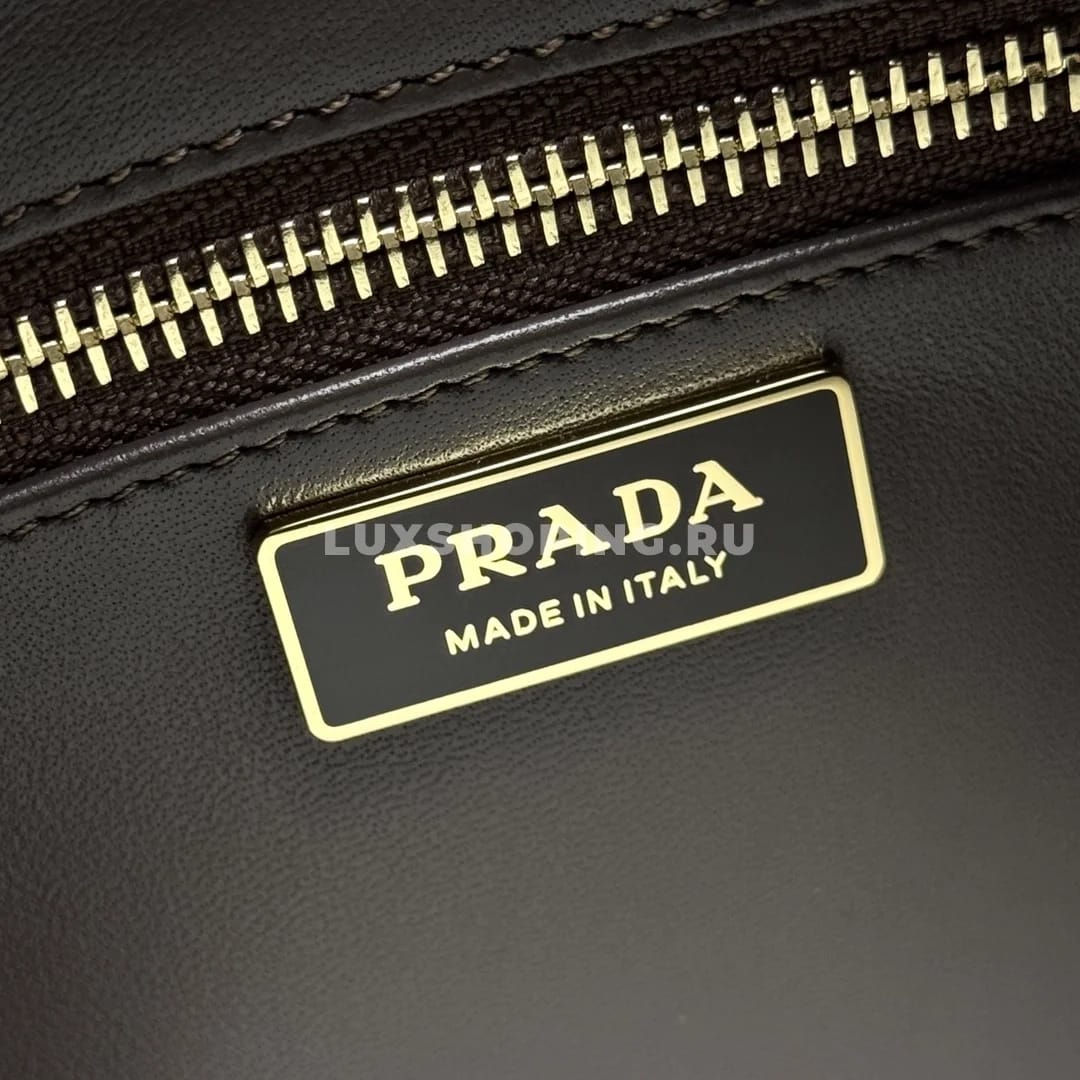 Сумка Prada Aimee Hobo из замши коричневая 31×18×10 см - фото 2
