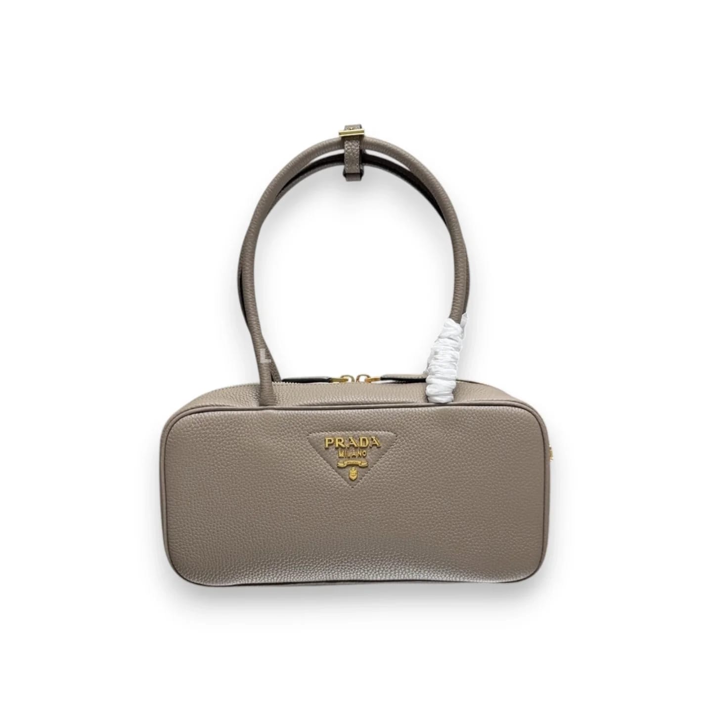 Сумка Prada прямоугольная из кожи серая 29×14×8,5 см