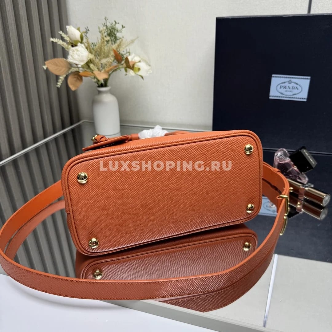 Мини-сумка Prada Double Saffiano оранжевая 25×18,5×12,5 см - фото 5