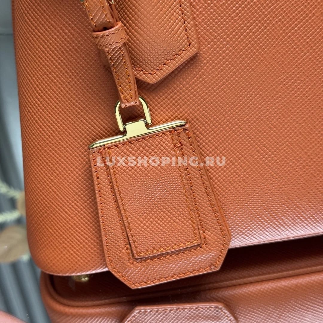 Мини-сумка Prada Double Saffiano оранжевая 25×18,5×12,5 см - фото 9