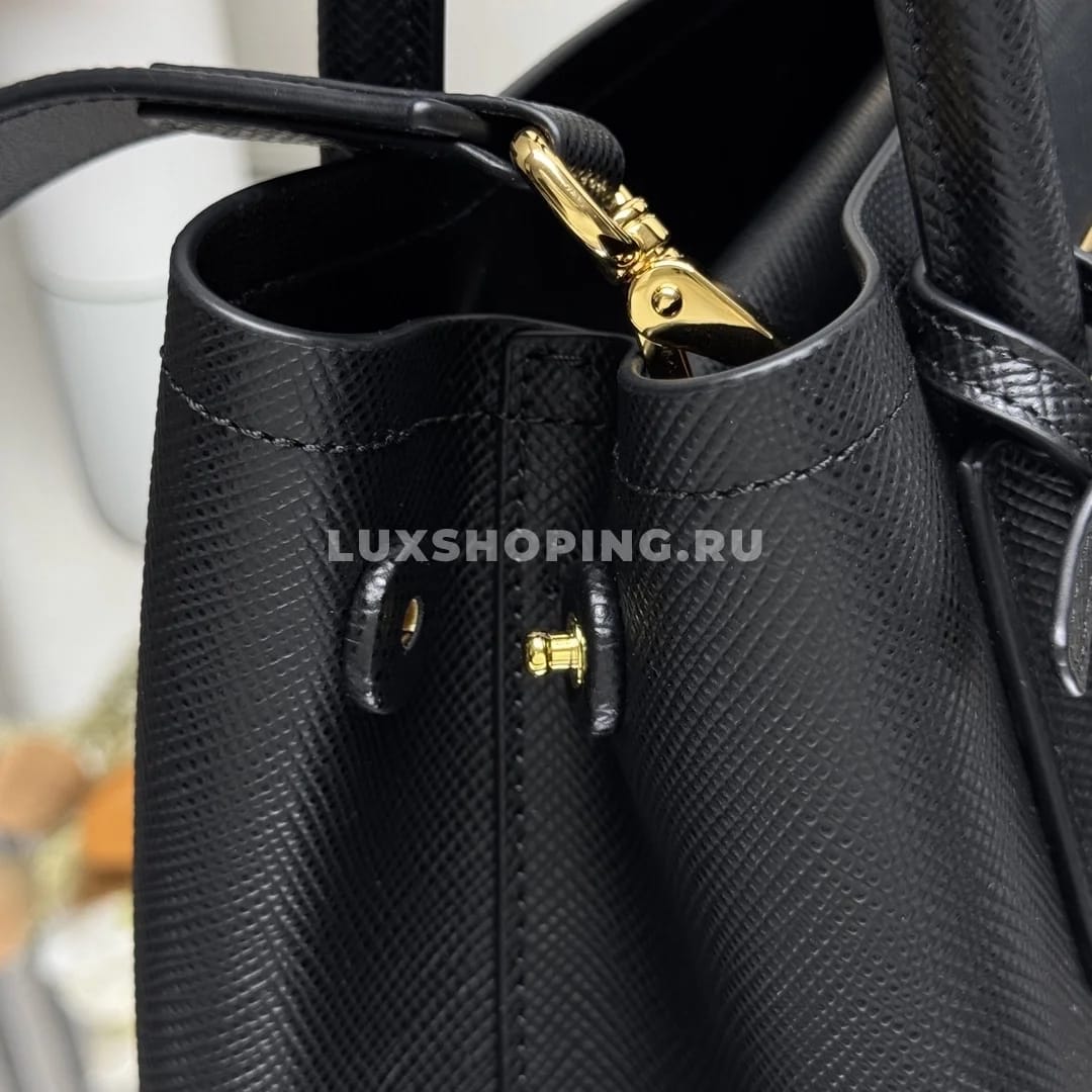 Мини-сумка Prada Double Saffiano черная 25×18,5×12,5 см - фото 5