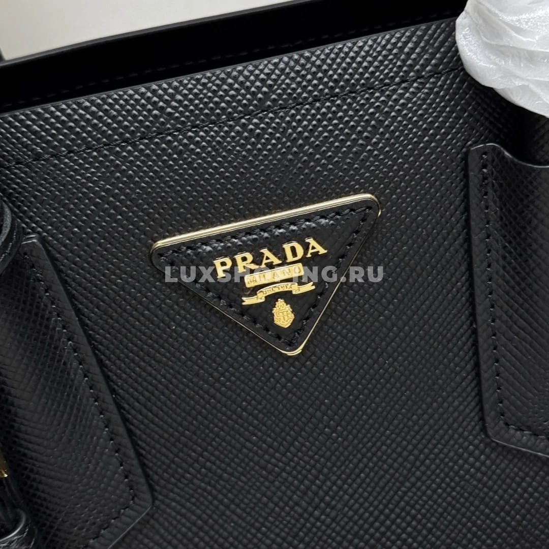Мини-сумка Prada Double Saffiano черная 25×18,5×12,5 см - фото 6