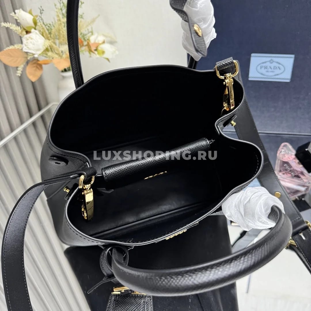 Мини-сумка Prada Double Saffiano черная 25×18,5×12,5 см - фото 9