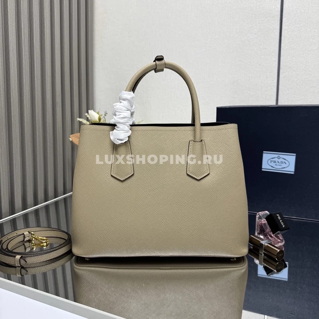 Сумка Prada Double бежевая 33×24,5×14 см - фото 6