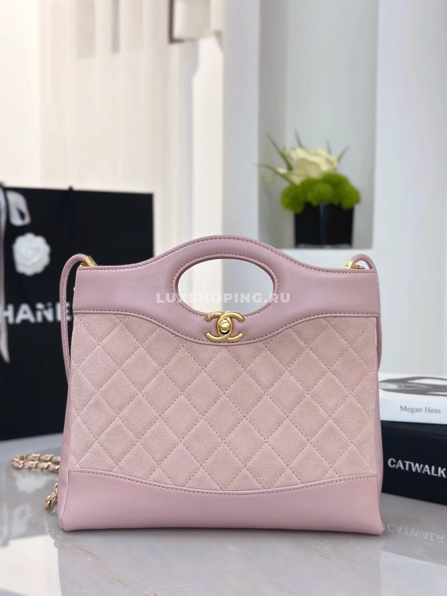 Сумка Chanel SHOPPING розовая 22×23×5,5 см - фото 2