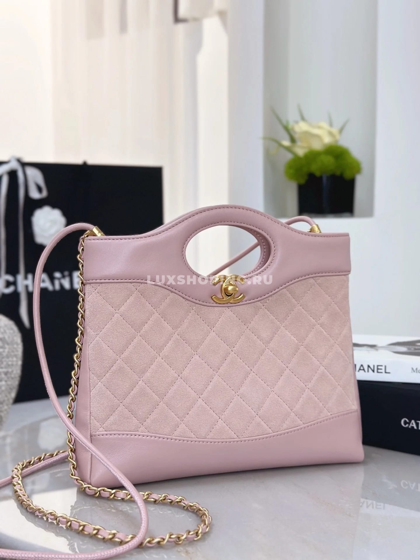 Сумка Chanel SHOPPING розовая 22×23×5,5 см - фото 3