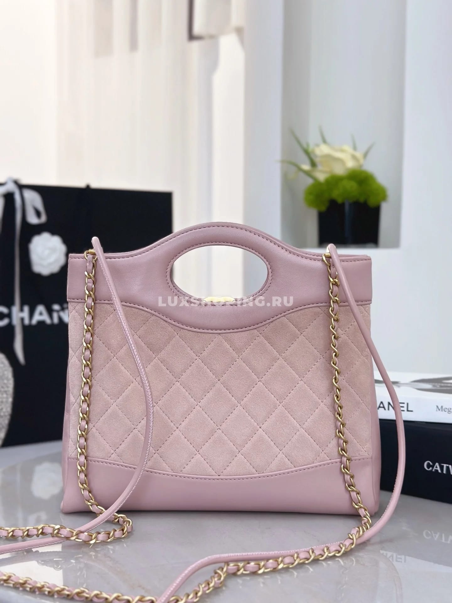 Сумка Chanel SHOPPING розовая 22×23×5,5 см - фото 7