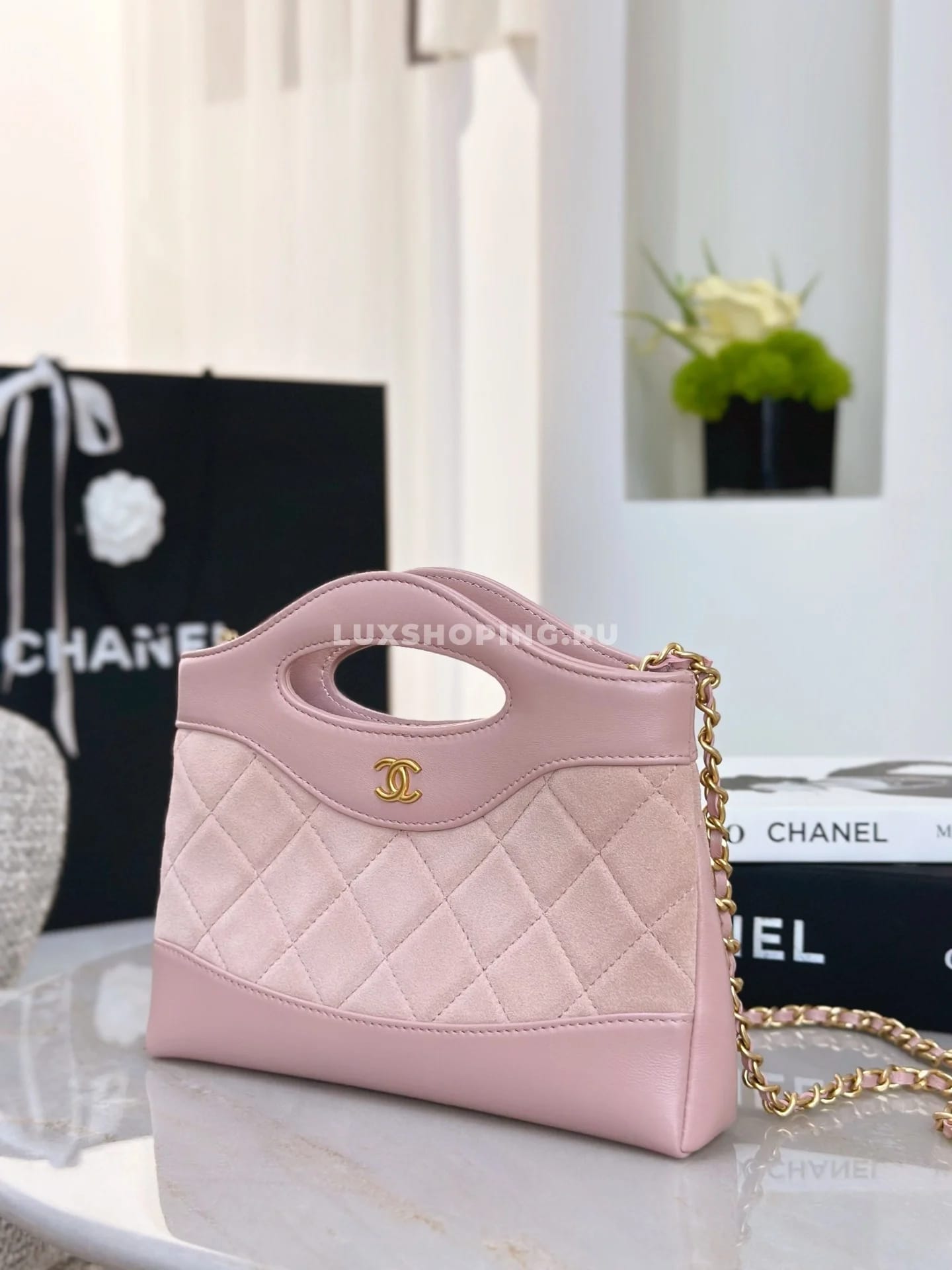 Сумка Chanel SHOPPING розовая 17,5×20,5×4 см - фото 3