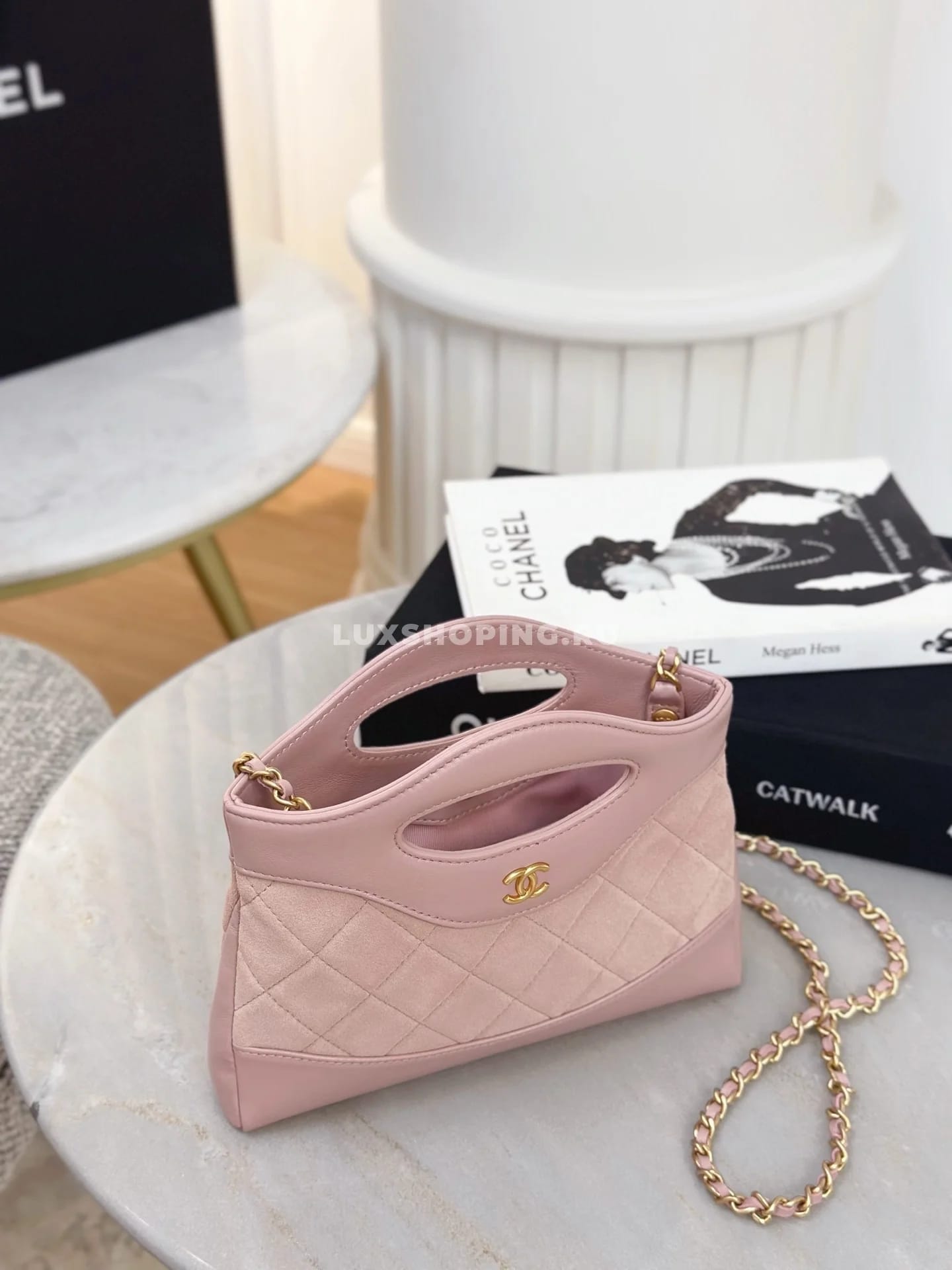 Сумка Chanel SHOPPING розовая 17,5×20,5×4 см - фото 6