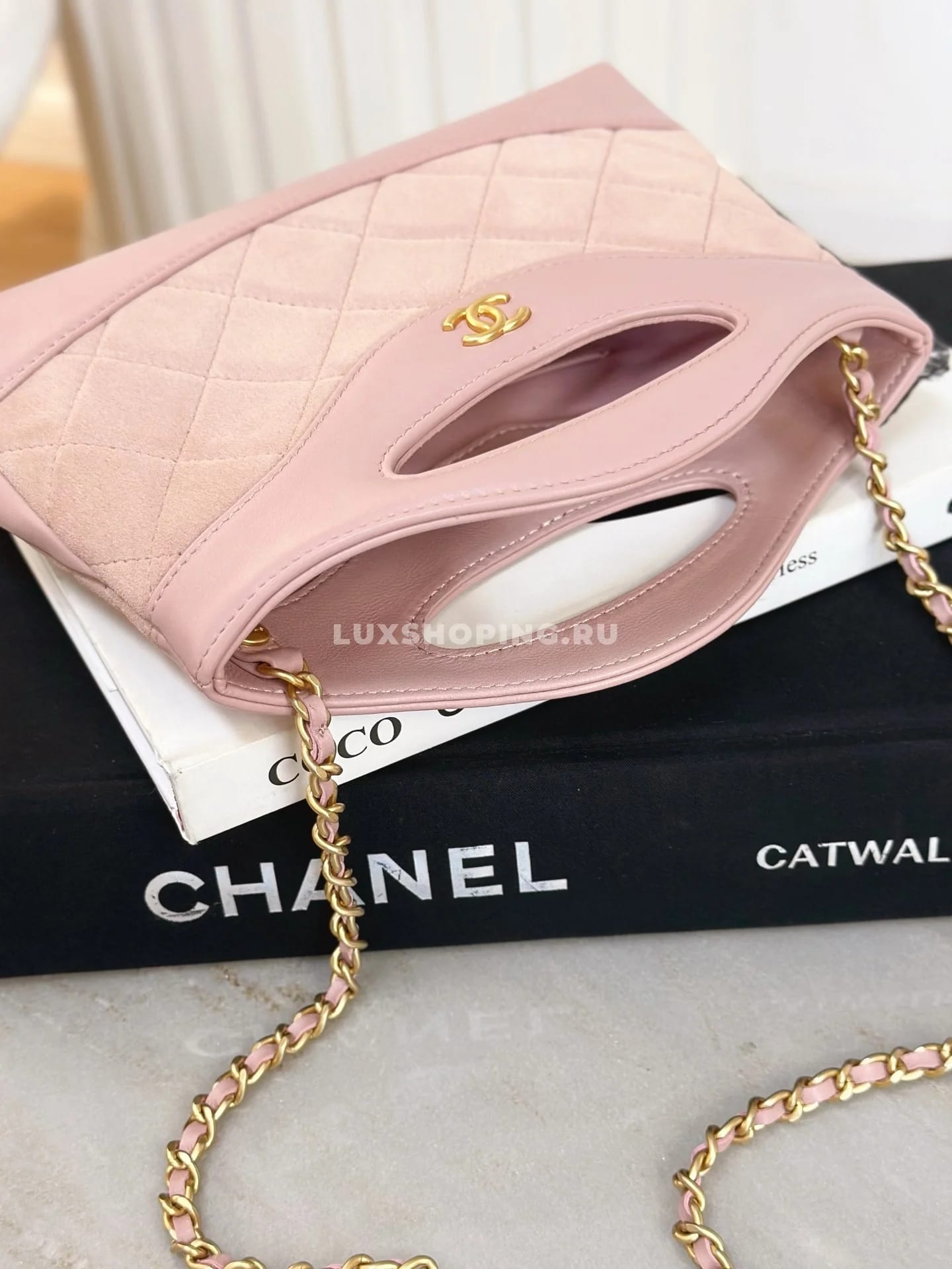 Сумка Chanel SHOPPING розовая 17,5×20,5×4 см - фото 8