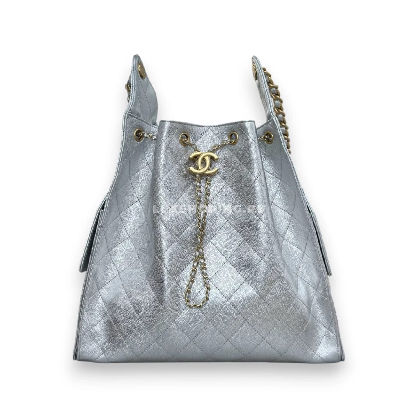 Сумка Chanel hobo 2025 серебрянная 40×30×15 см