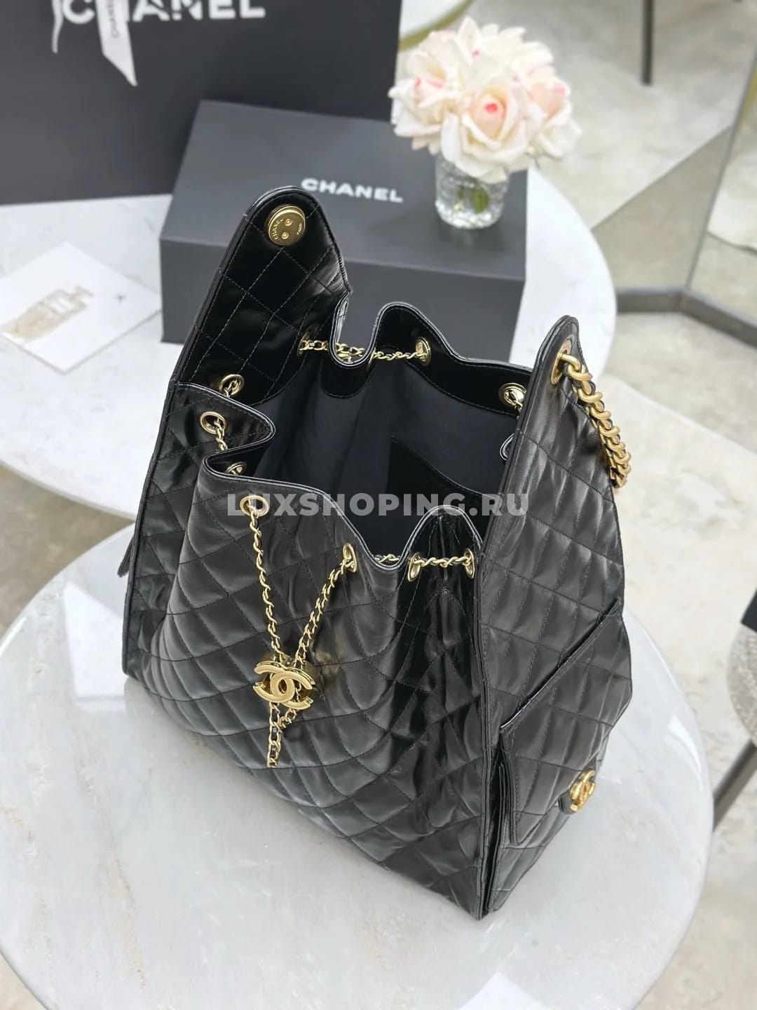 Сумка Chanel hobo 2025 черная 40×30×15 см - фото 8