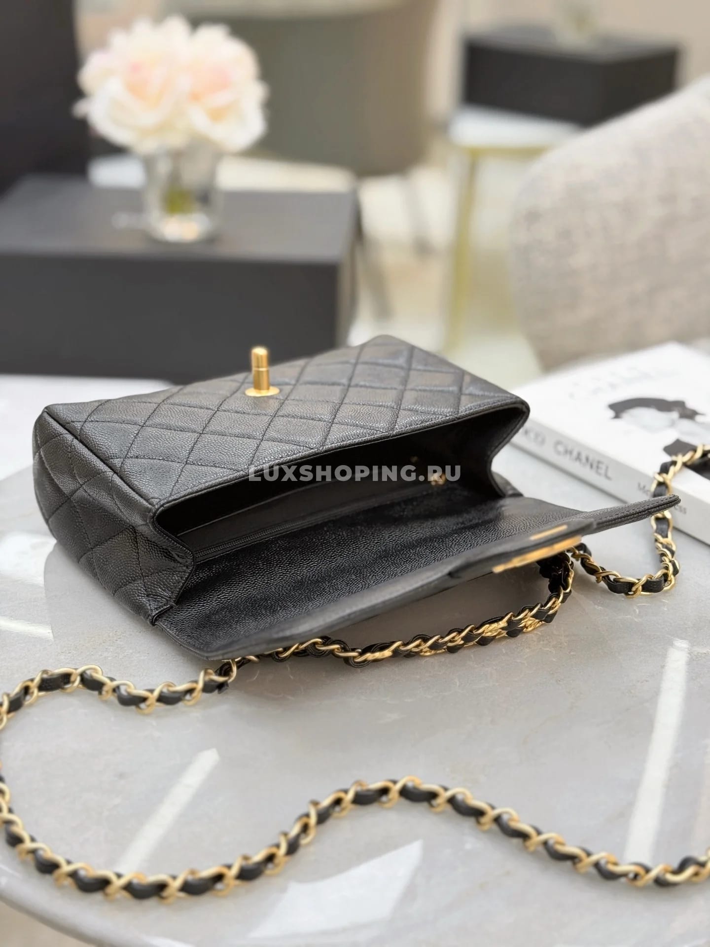 Сумка Chanel 25P Double Chain Caviar Flap 14×22×6,5 см - фото 2
