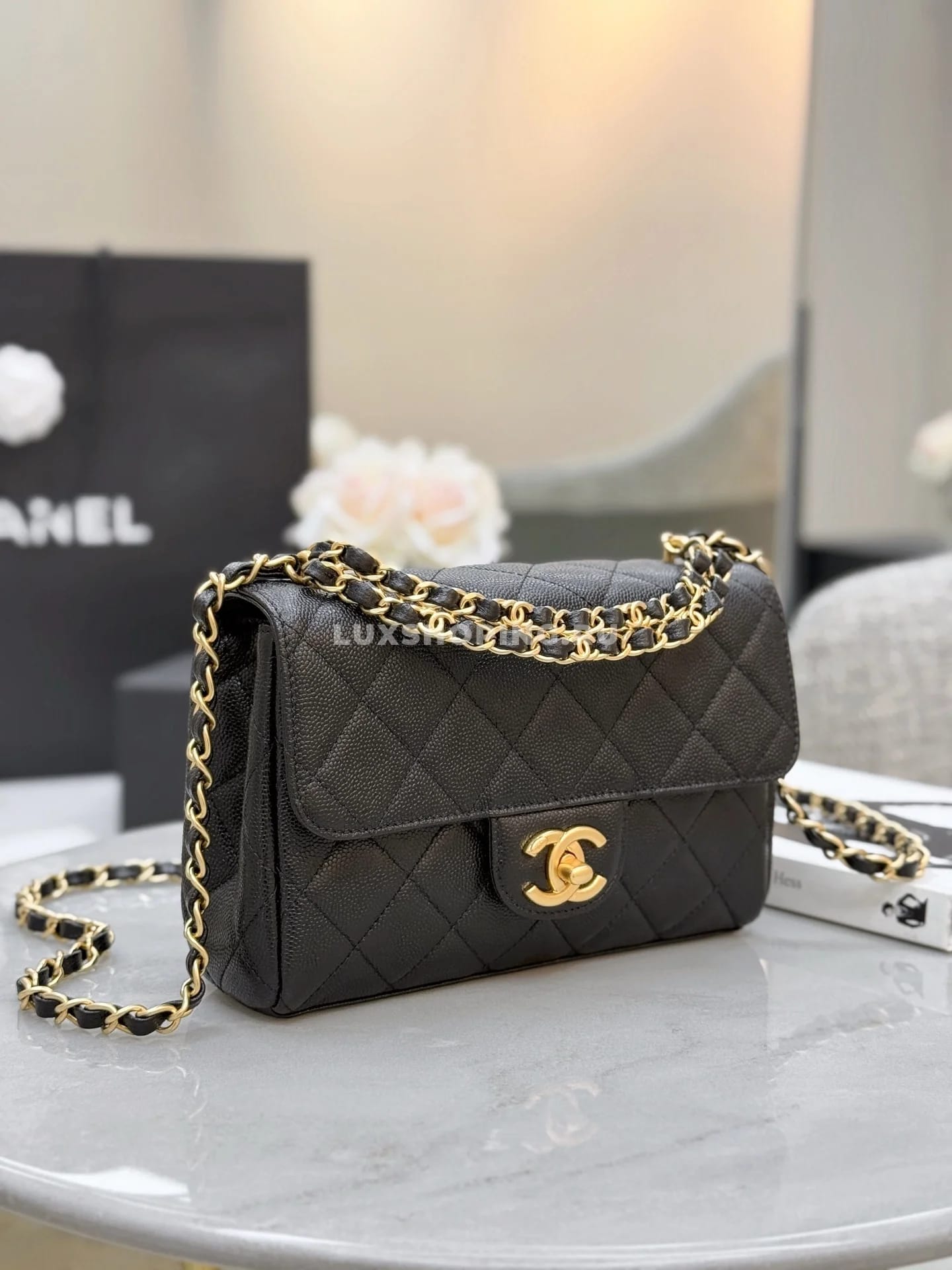 Сумка Chanel 25P Double Chain Caviar Flap 14×22×6,5 см - фото 3