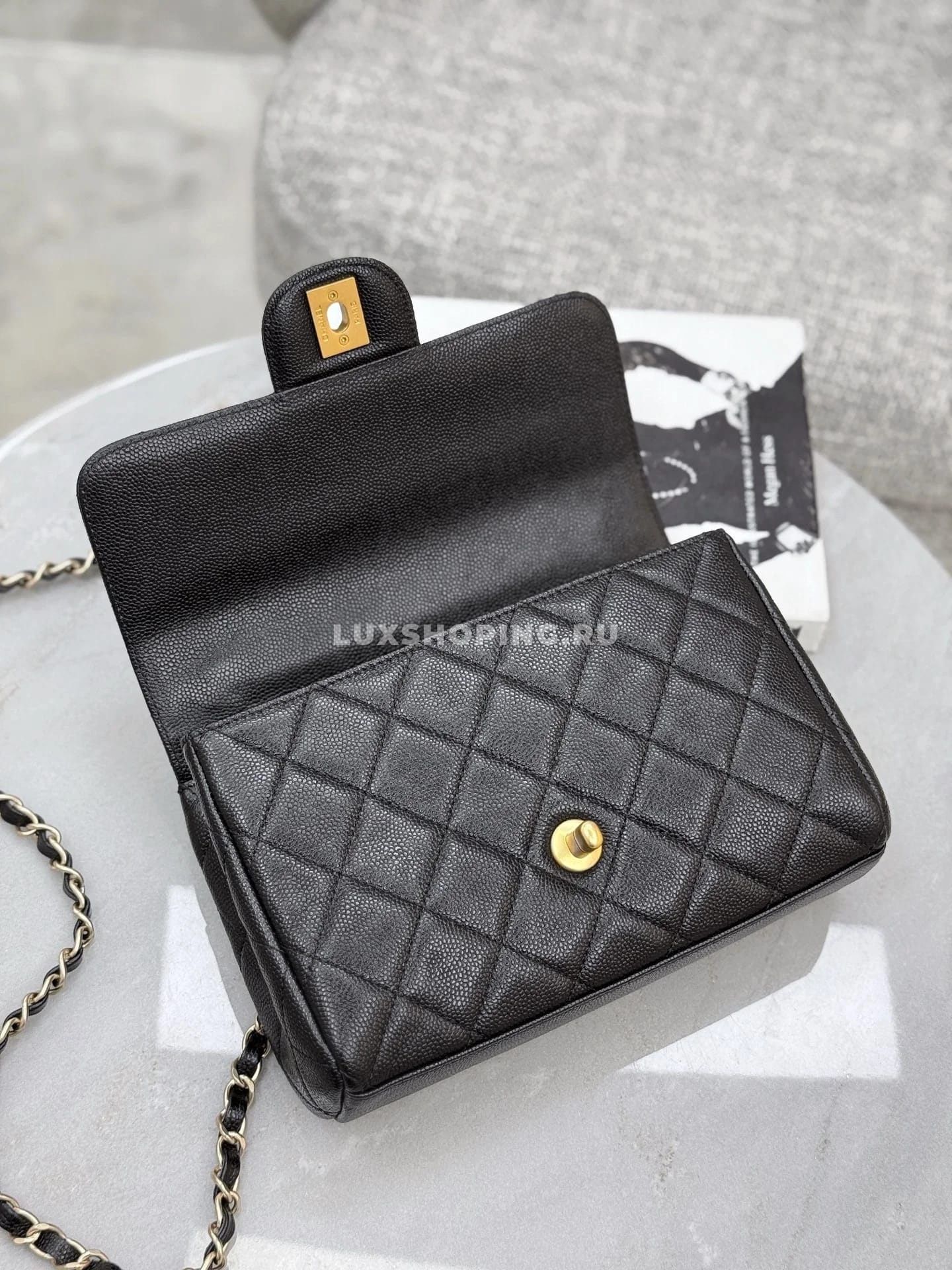 Сумка Chanel 25P Double Chain Caviar Flap 14×22×6,5 см - фото 5