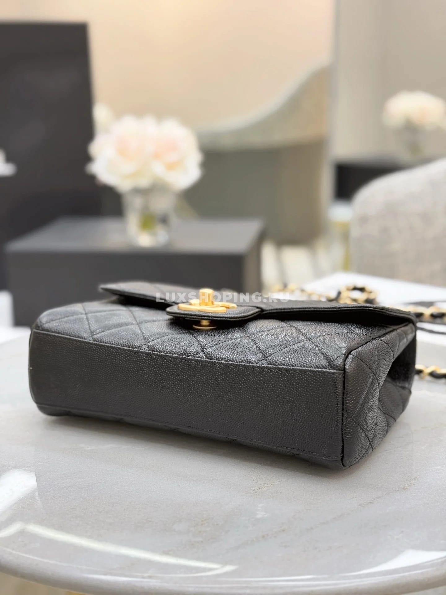Сумка Chanel 25P Double Chain Caviar Flap 14×22×6,5 см - фото 7