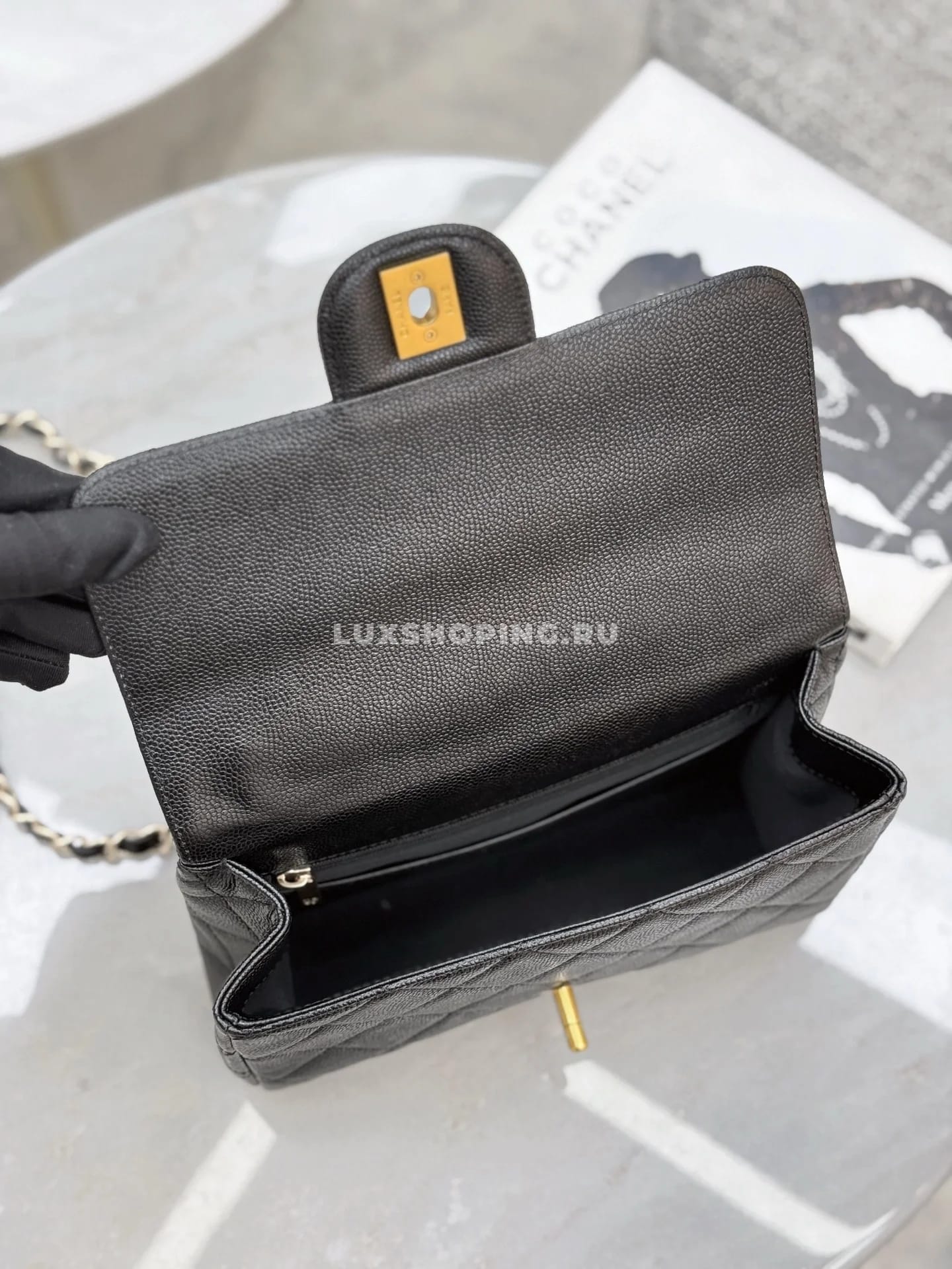 Сумка Chanel 25P Double Chain Caviar Flap 14×22×6,5 см - фото 9