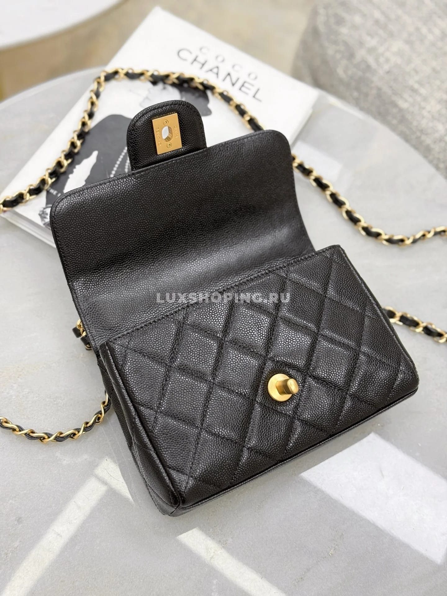 Сумка Chanel 25P Double Chain Caviar Flap 13×18×5,5 см - фото 2