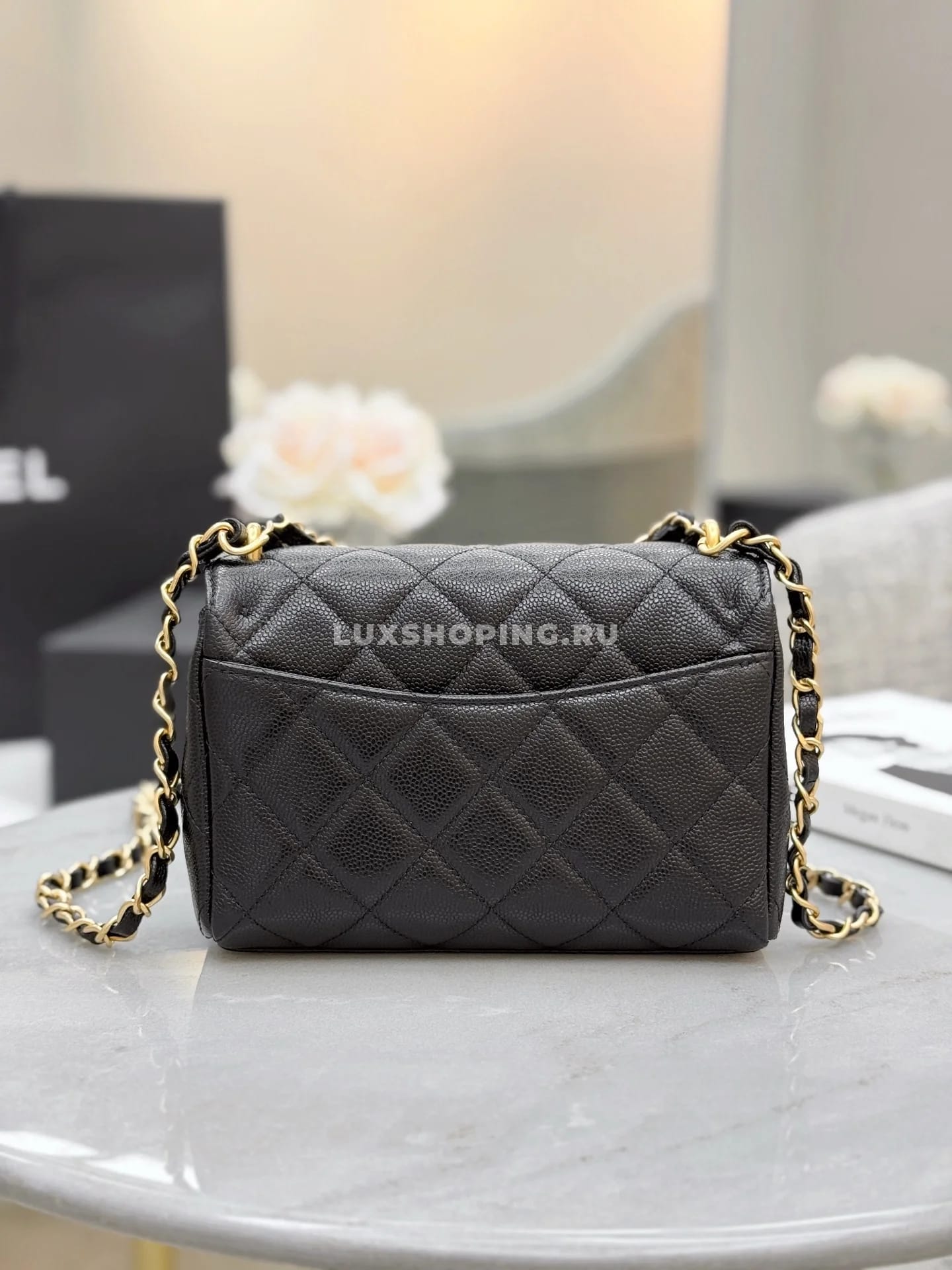Сумка Chanel 25P Double Chain Caviar Flap 13×18×5,5 см - фото 3