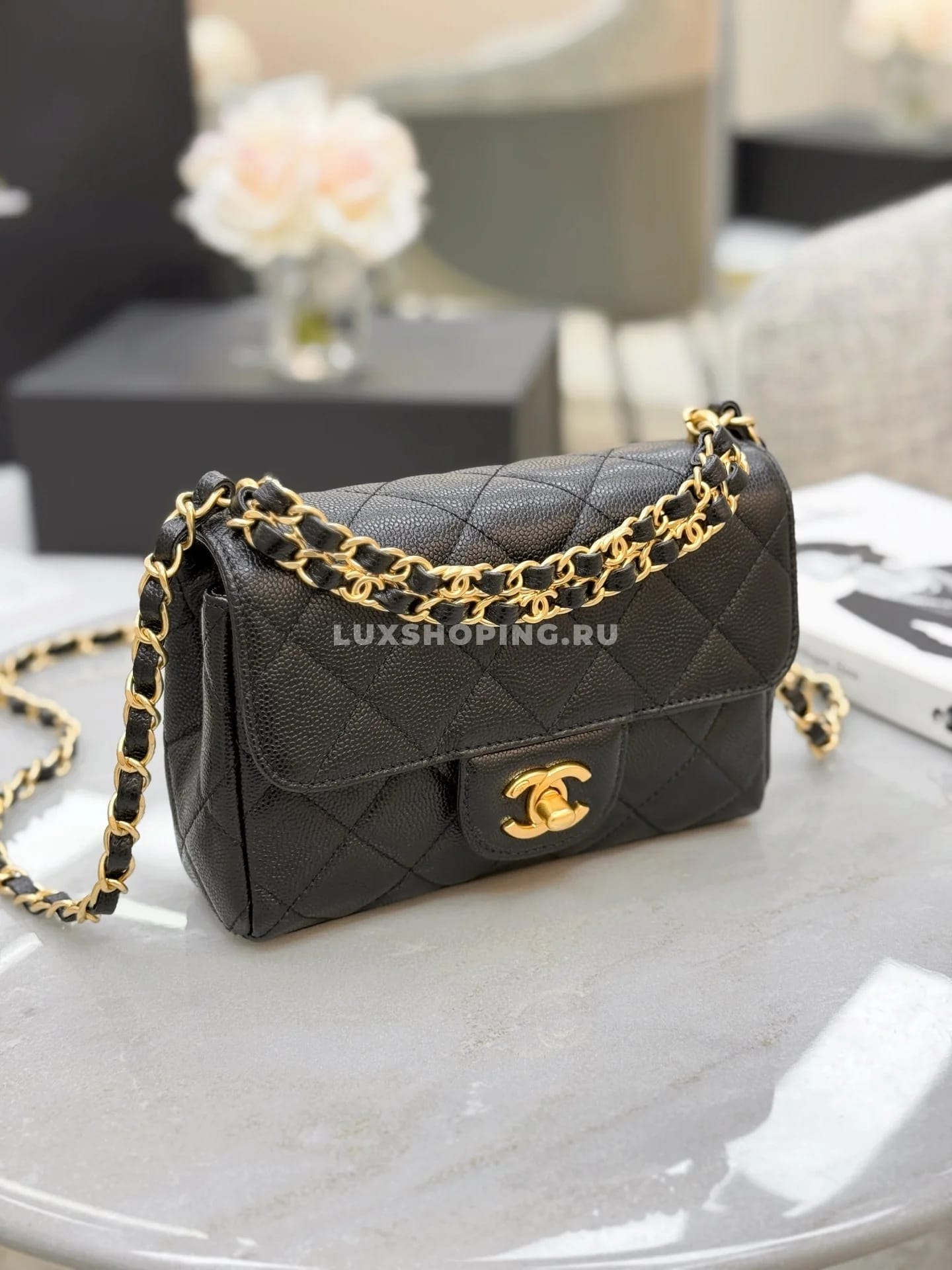 Сумка Chanel 25P Double Chain Caviar Flap 13×18×5,5 см - фото 5