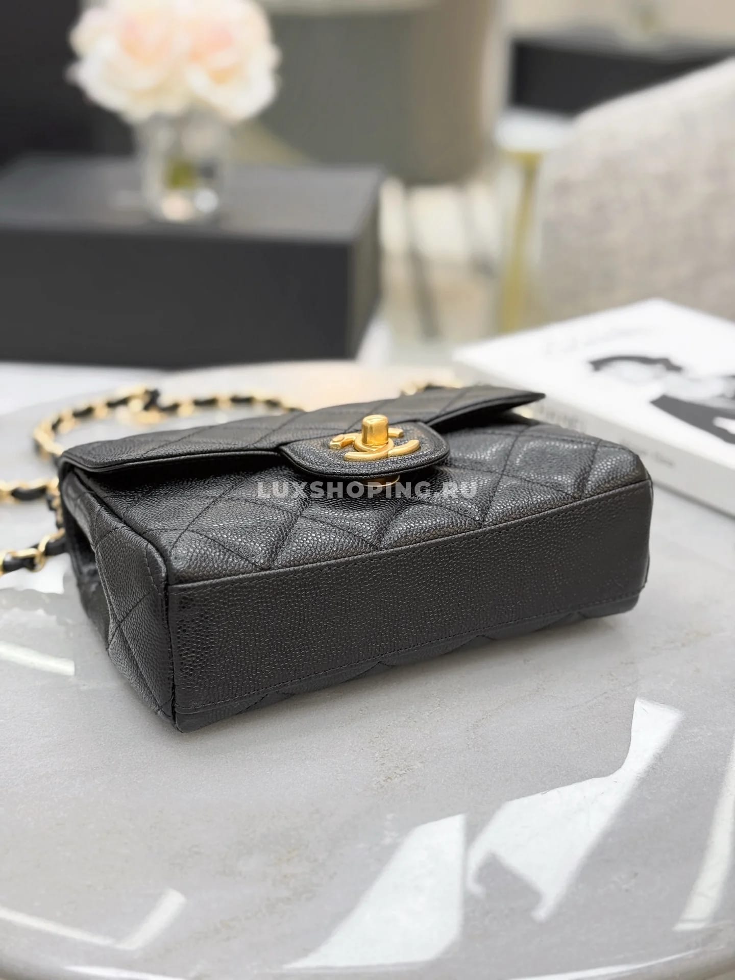 Сумка Chanel 25P Double Chain Caviar Flap 13×18×5,5 см - фото 6
