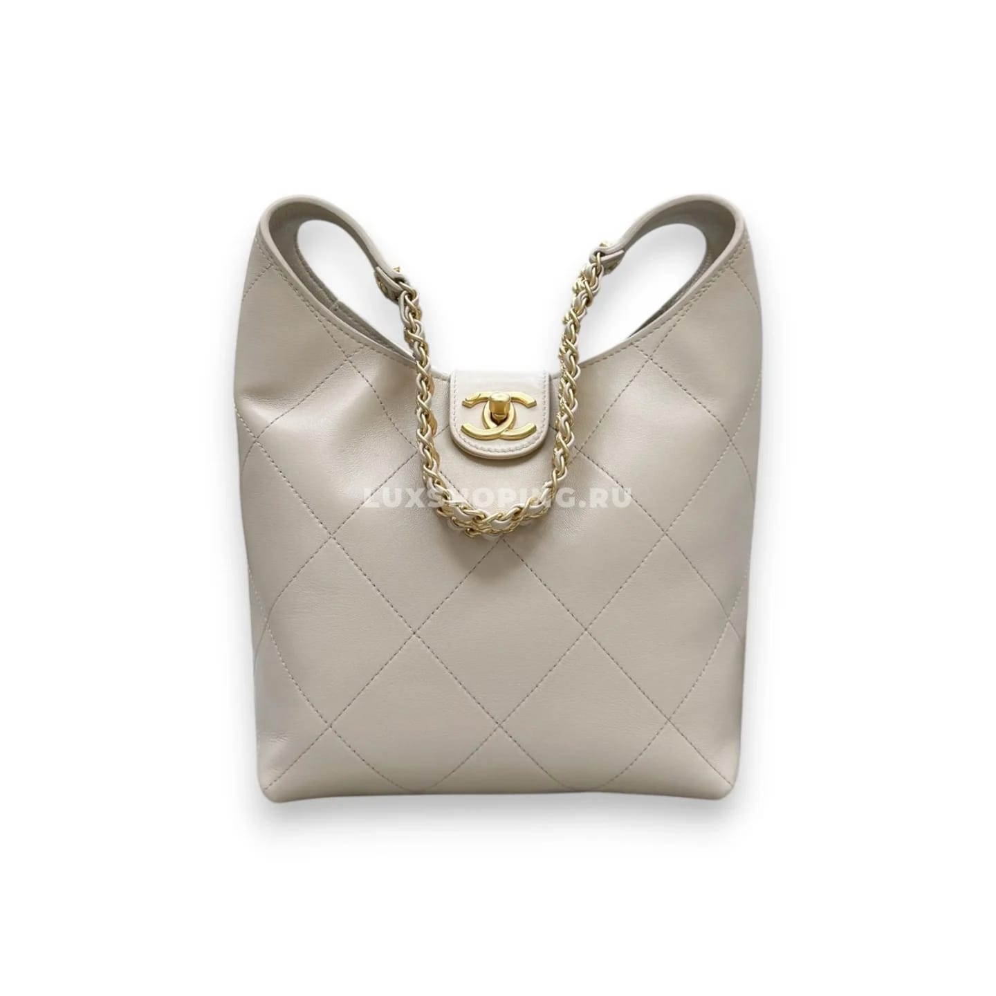 Сумка Chanel 25P Hobo бежевая 23×27×21 см