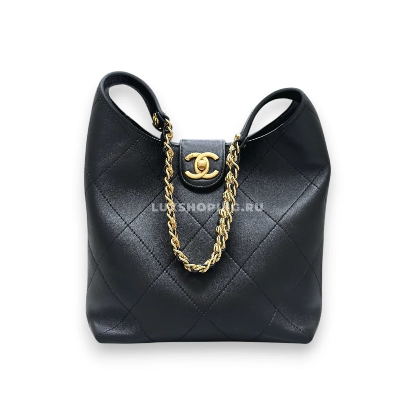 Сумка Chanel 25P Hobo черная 23×27×21 см