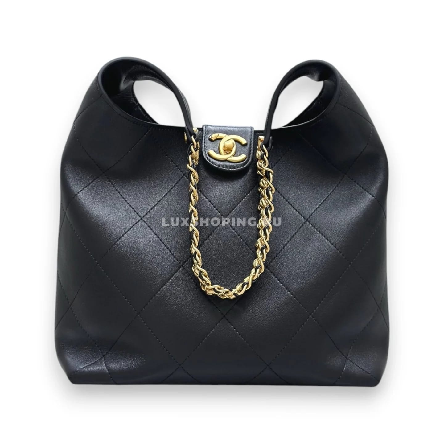 Сумка Chanel 25P Hobo черная  30×35×14 см