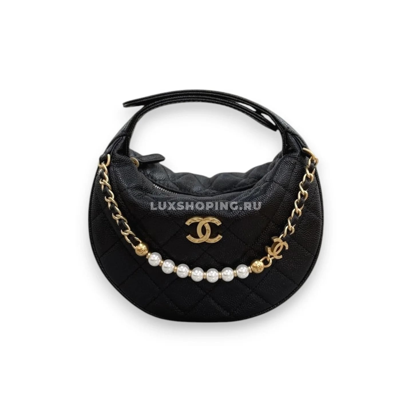 Сумка луна Chanel черная 11×19×8 см
