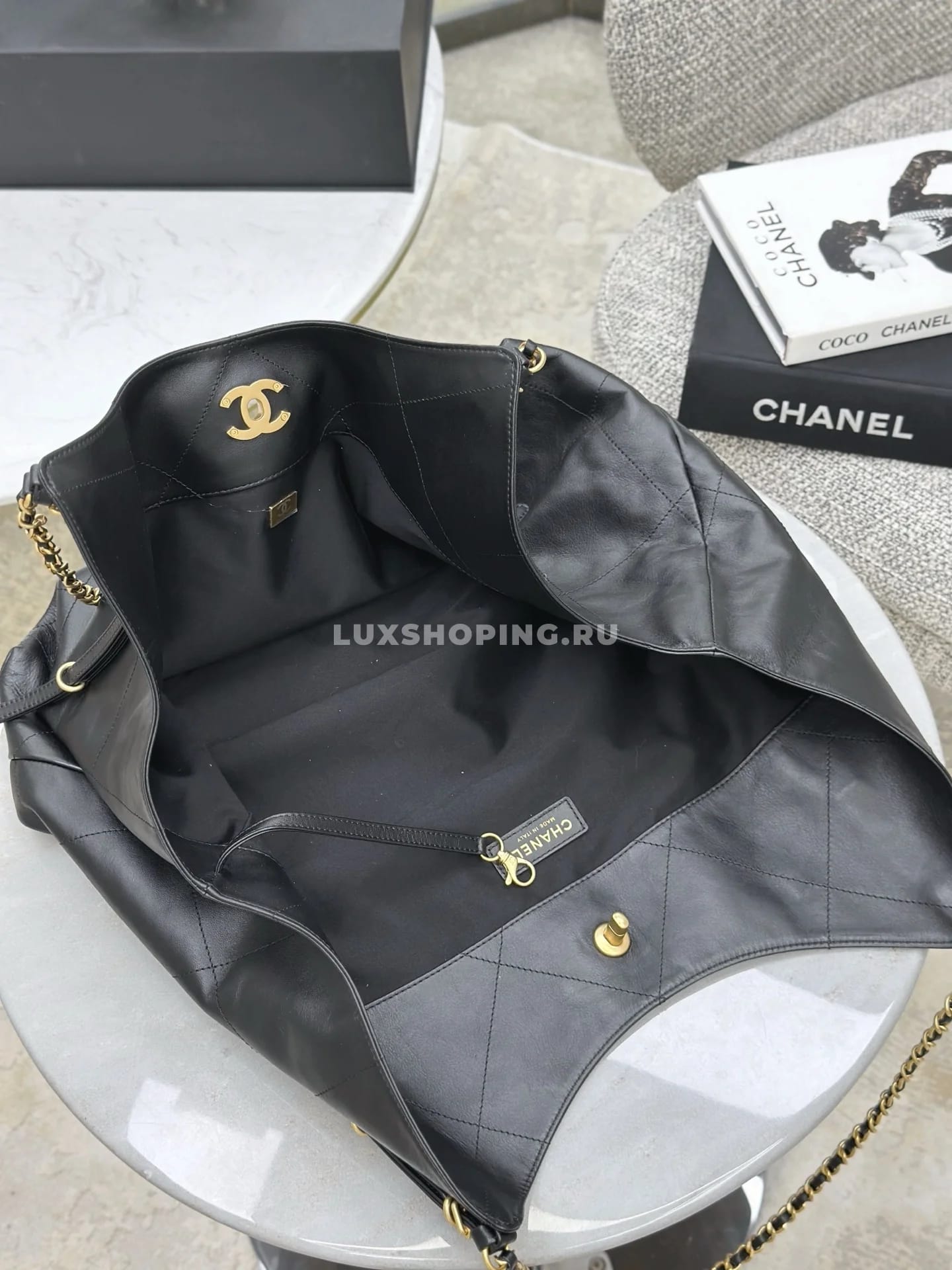 Сумка Chanel Tote черная 36×59×13 см - фото 3