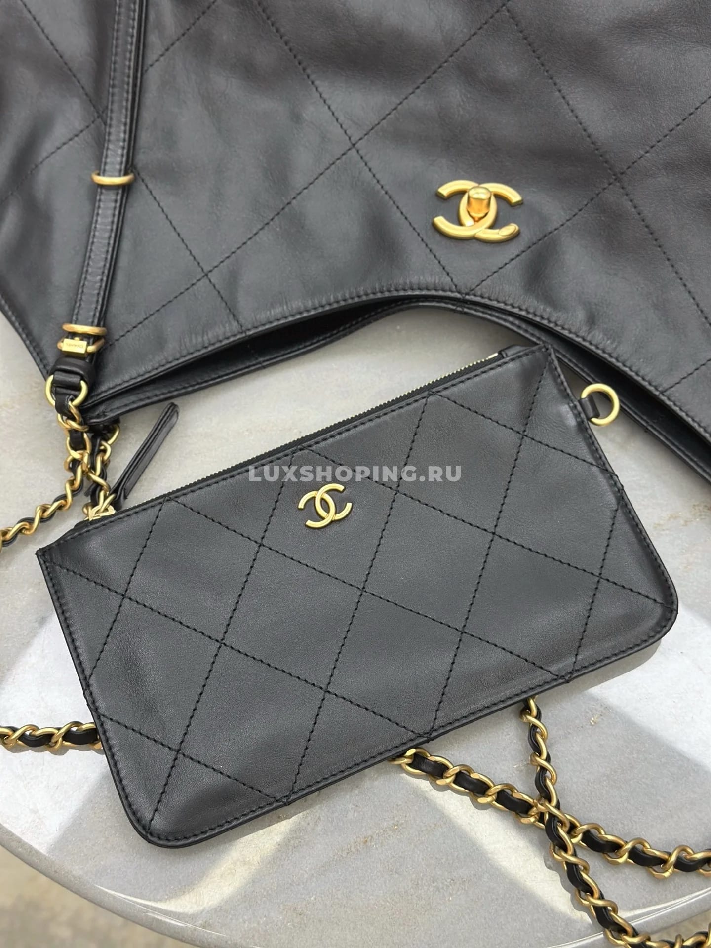 Сумка Chanel Tote черная 36×59×13 см - фото 6