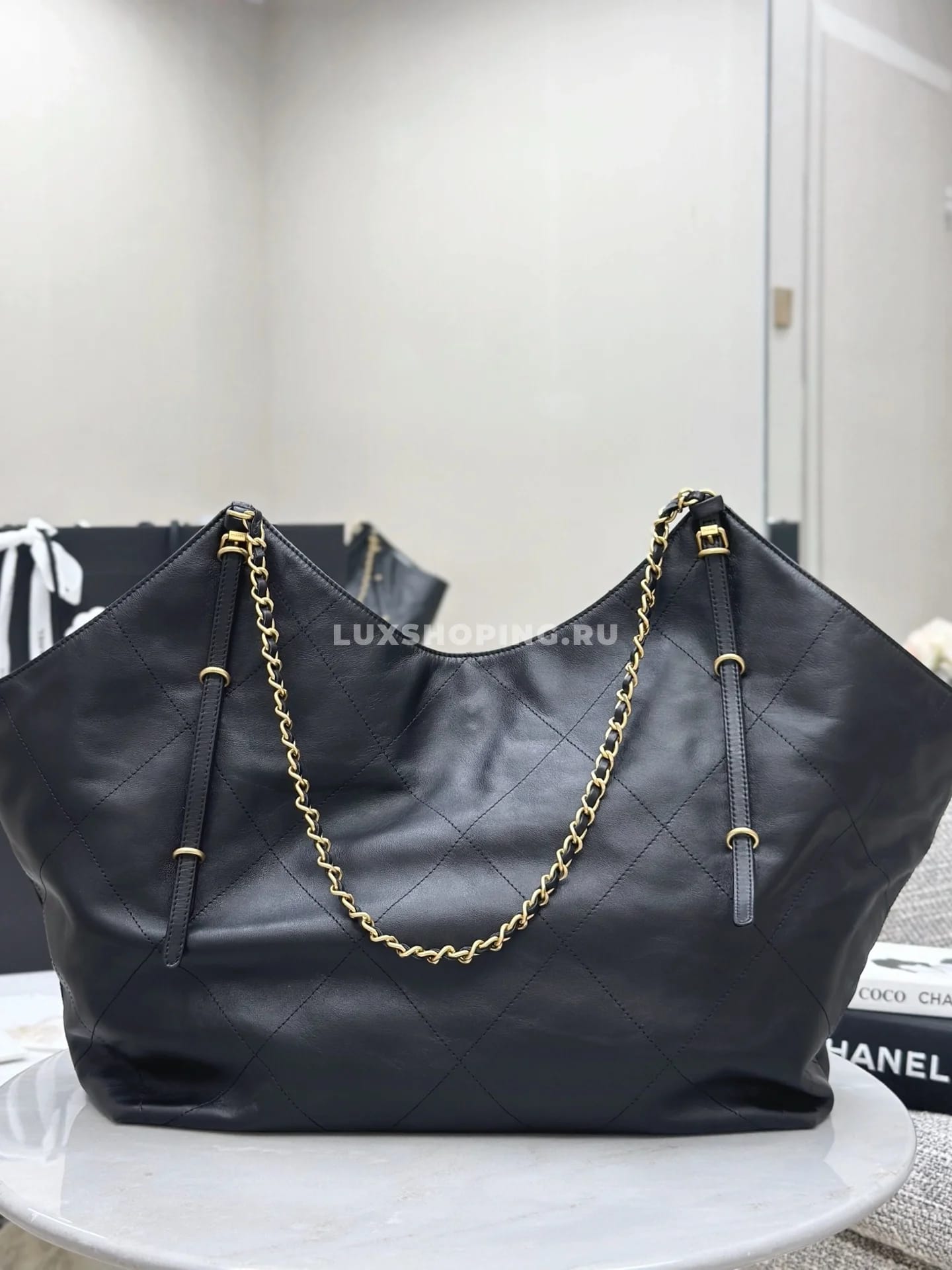 Сумка Chanel Tote черная 36×59×13 см - фото 8