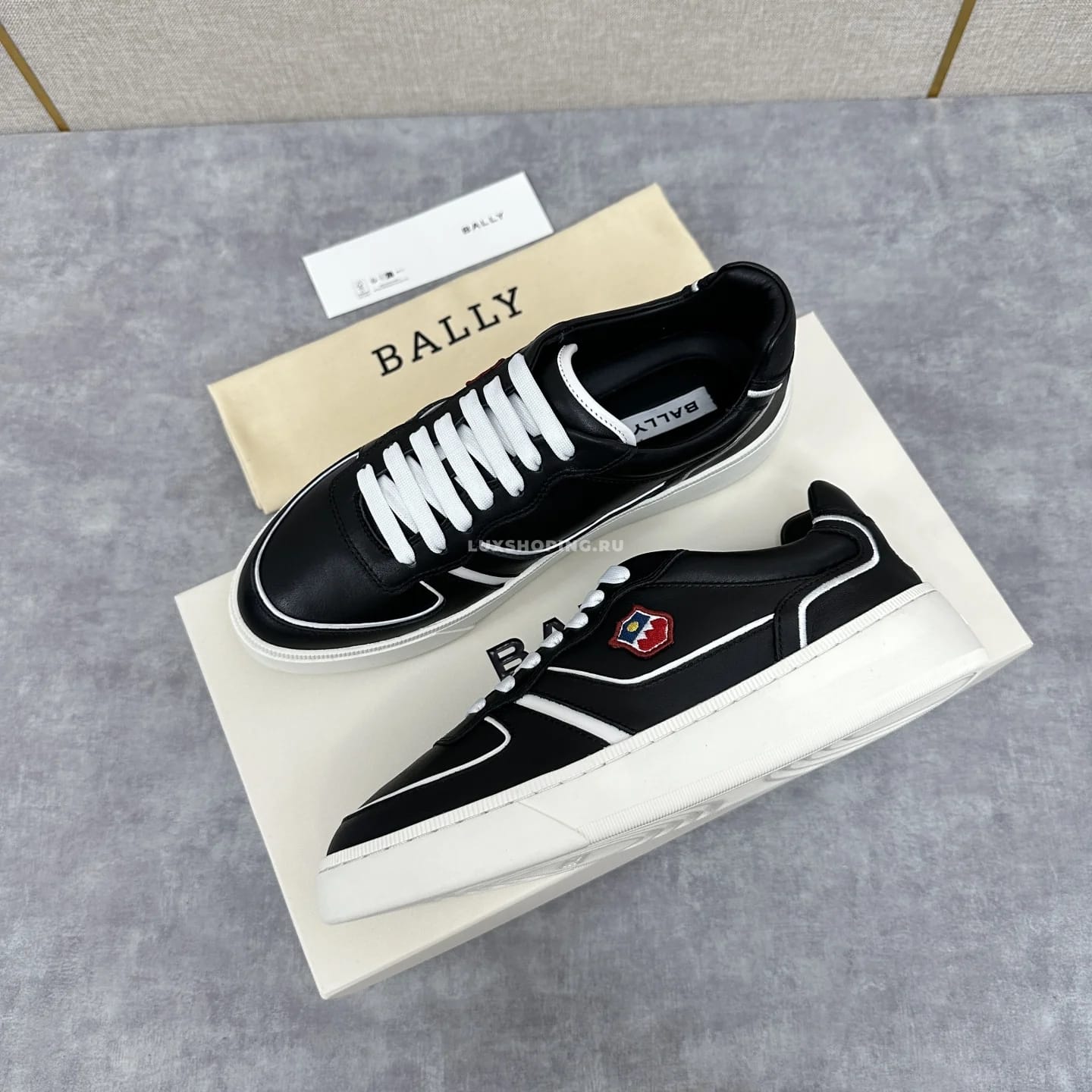 Кроссовки Bally Men's Leather Sneakers  черные - фото 2