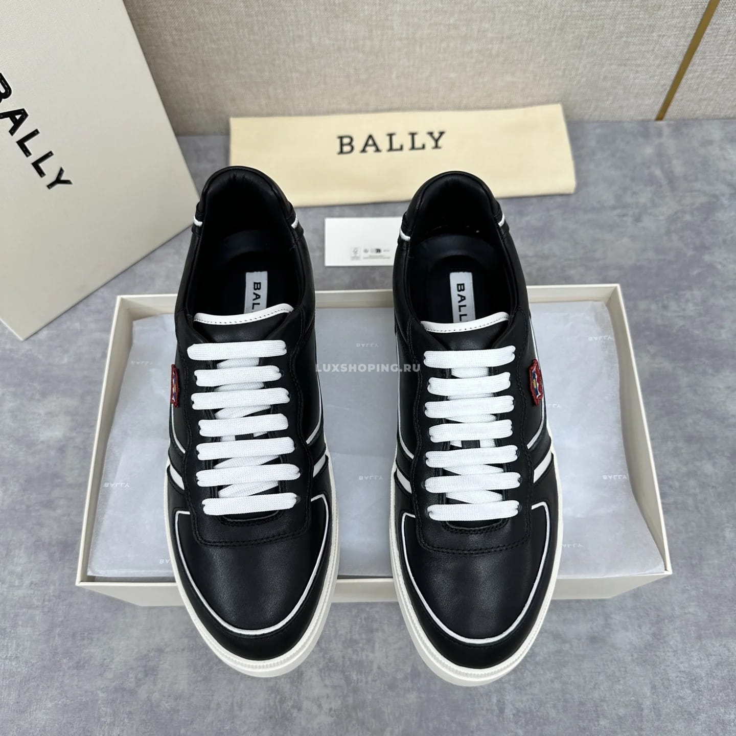 Кроссовки Bally Men's Leather Sneakers  черные - фото 6