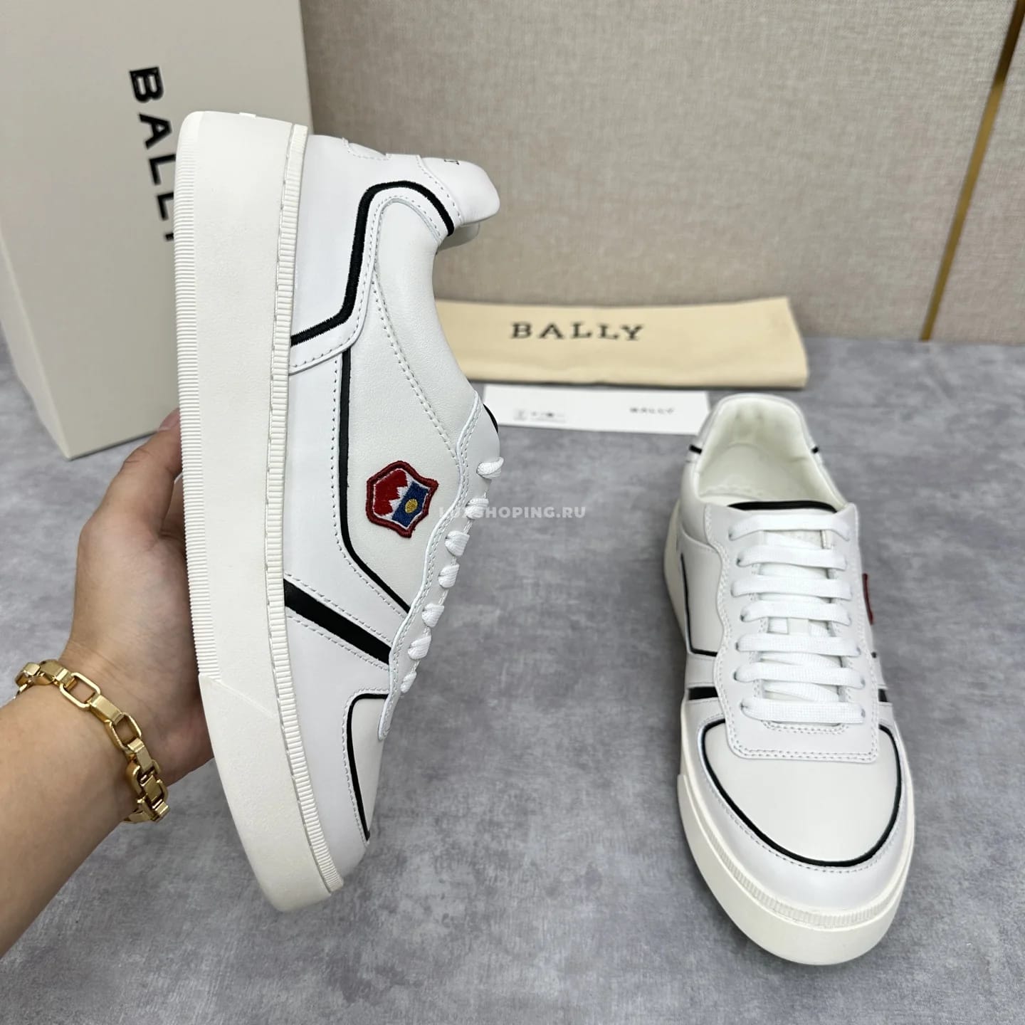 Кроссовки Bally Men's Leather Sneakers  белые - фото 4
