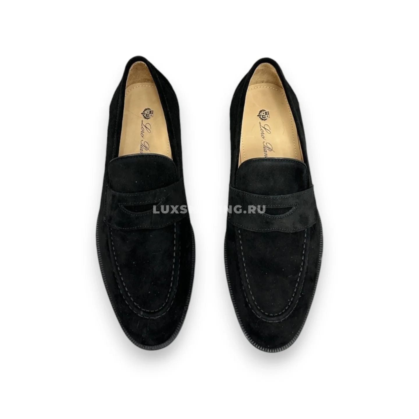 Лоферы Loro Piana черные замшевые