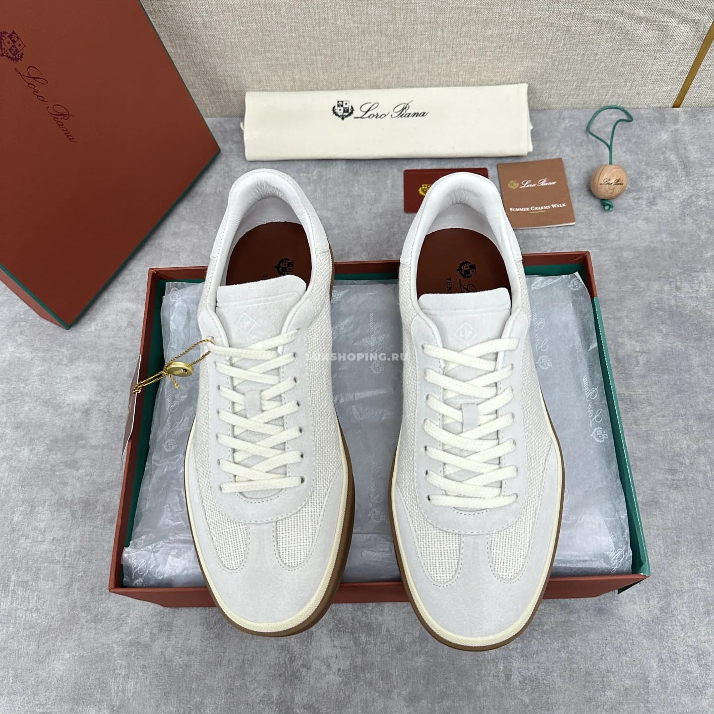 Кеды Loro Piana Trainer Sneakers белые - фото 2