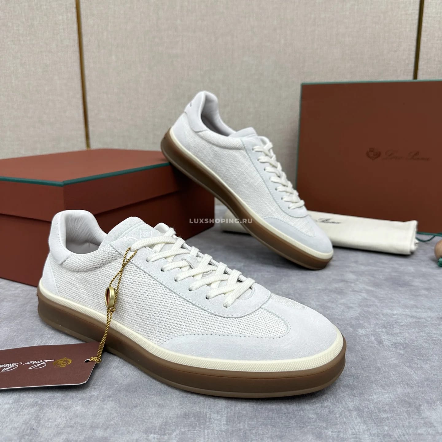 Кеды Loro Piana Trainer Sneakers белые - фото 6