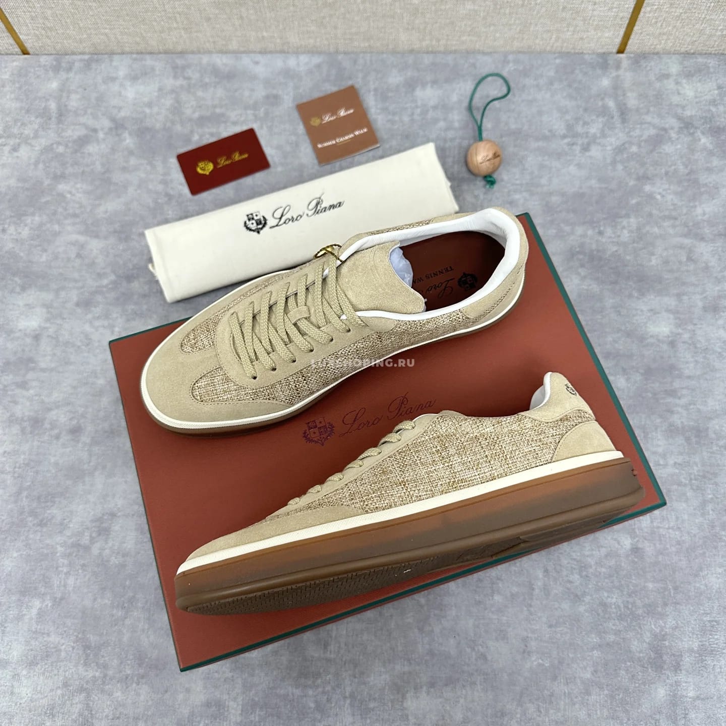Кеды Loro Piana Trainer Sneakers песочные - фото 2