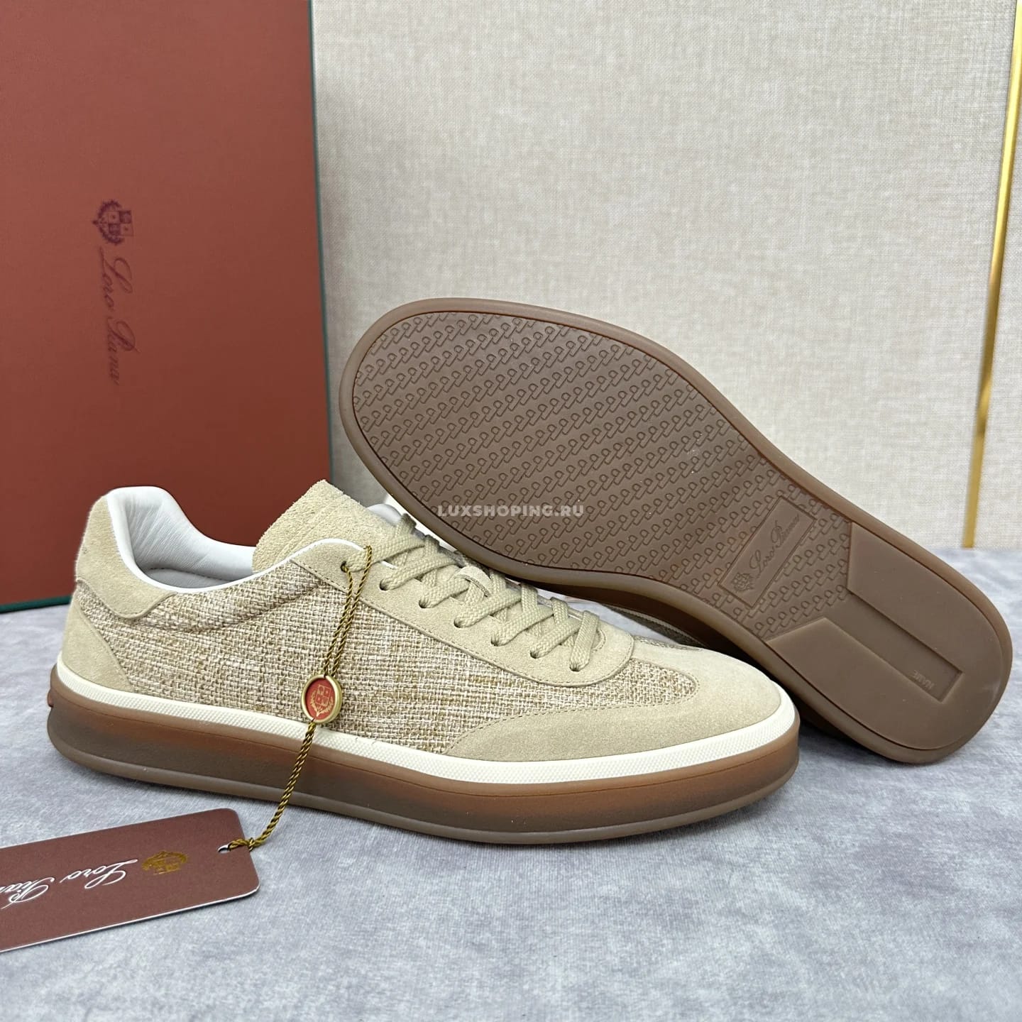 Кеды Loro Piana Trainer Sneakers песочные - фото 5