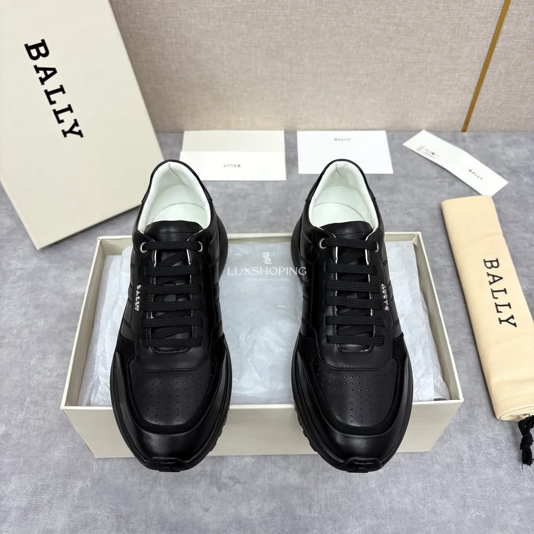 Кроссовки Bally мужские черные с черной подошвой - фото 2