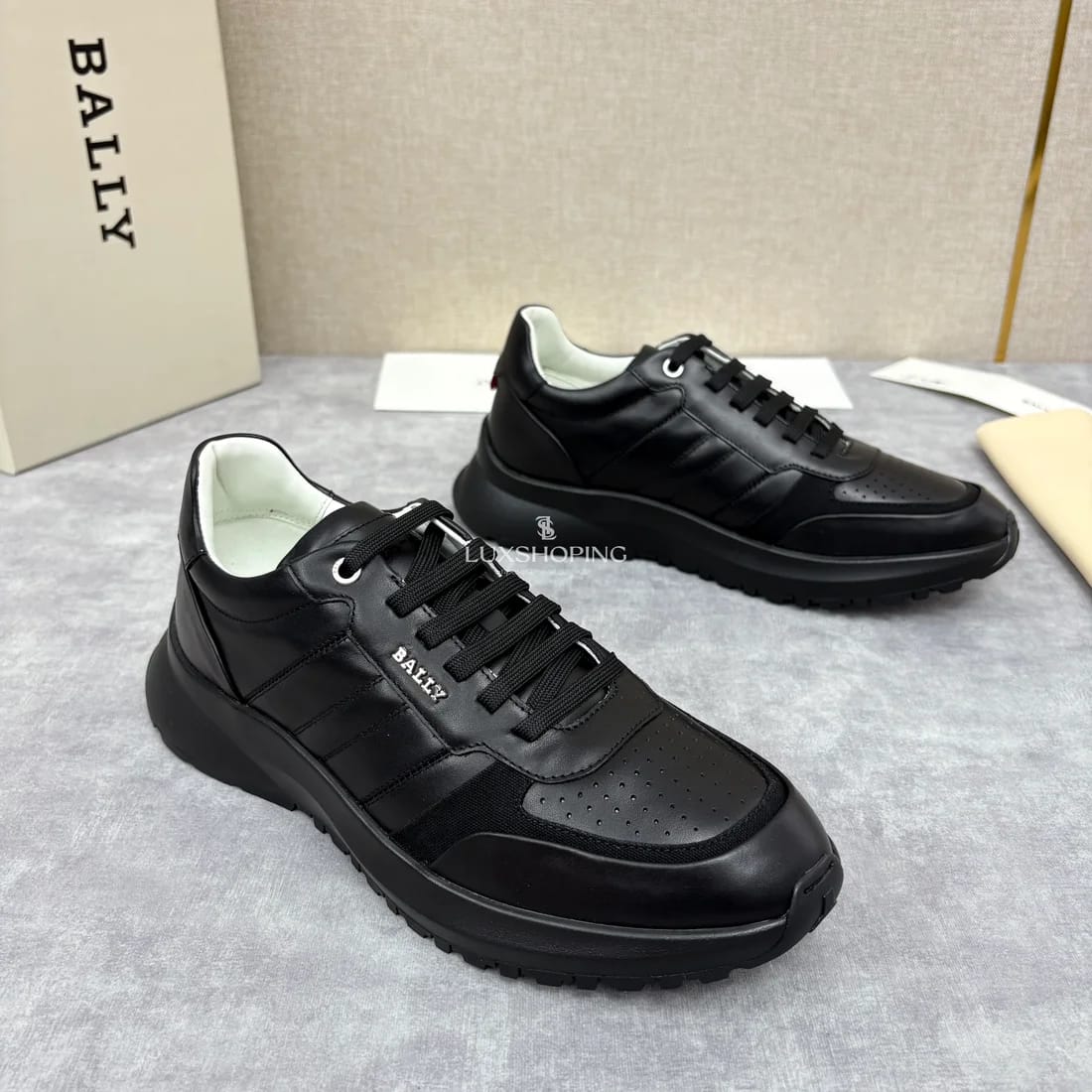 Кроссовки Bally мужские черные с черной подошвой - фото 4