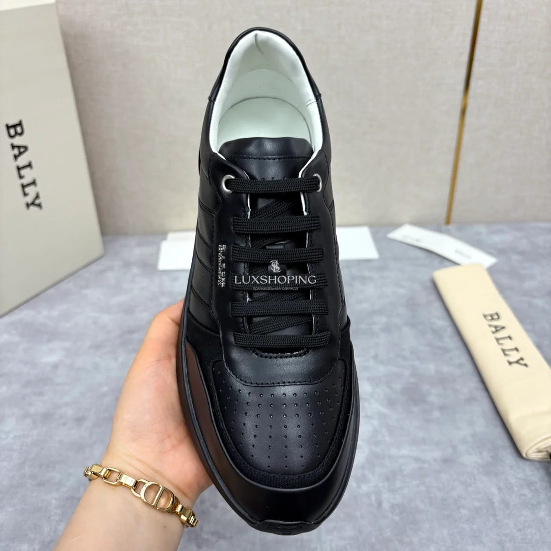 Кроссовки Bally мужские черные с черной подошвой - фото 9