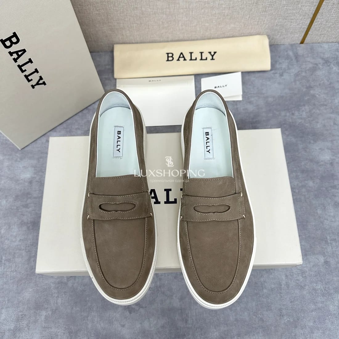 Слипоны Bally мужские бежевые - фото 2