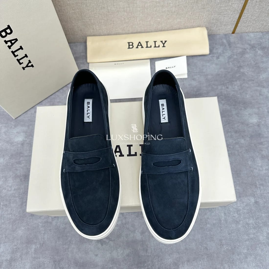 Слипоны Bally мужские синие - фото 2